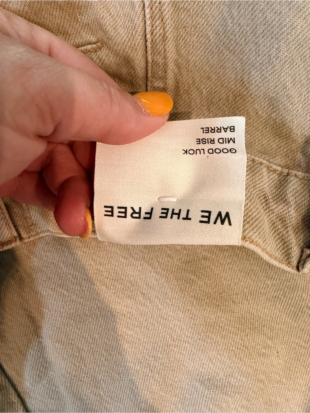 We The Free good luck mid rise barrel khaki color - Picture 3 of 5